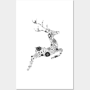 Reindeer ice crystals and snow stars Posters and Art